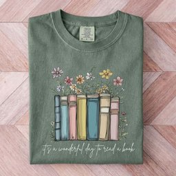Floral Wonderful Day To Read A Book Tee Gift For Cat Lover