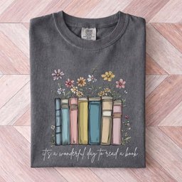 Floral Wonderful Day To Read A Book Tee Gift For Cat Lover