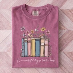 Floral Wonderful Day To Read A Book Tee Gift For Cat Lover