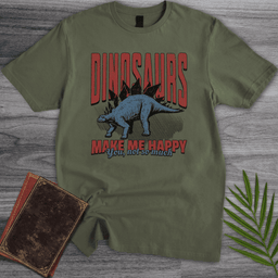 Vintage Dinosaurs Make Me Happy T Shirt Gift For Dinosaur Lover