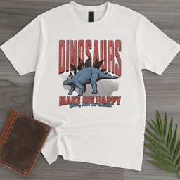 Vintage Dinosaurs Make Me Happy T Shirt Gift For Dinosaur Lover