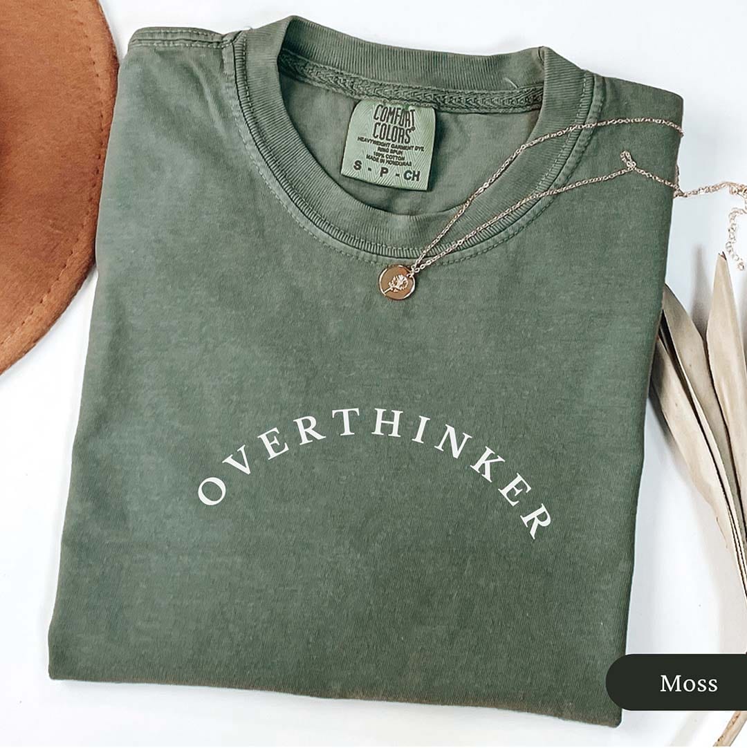 Overthinker Curve Shirt T Shirt Gift For Cat Lover