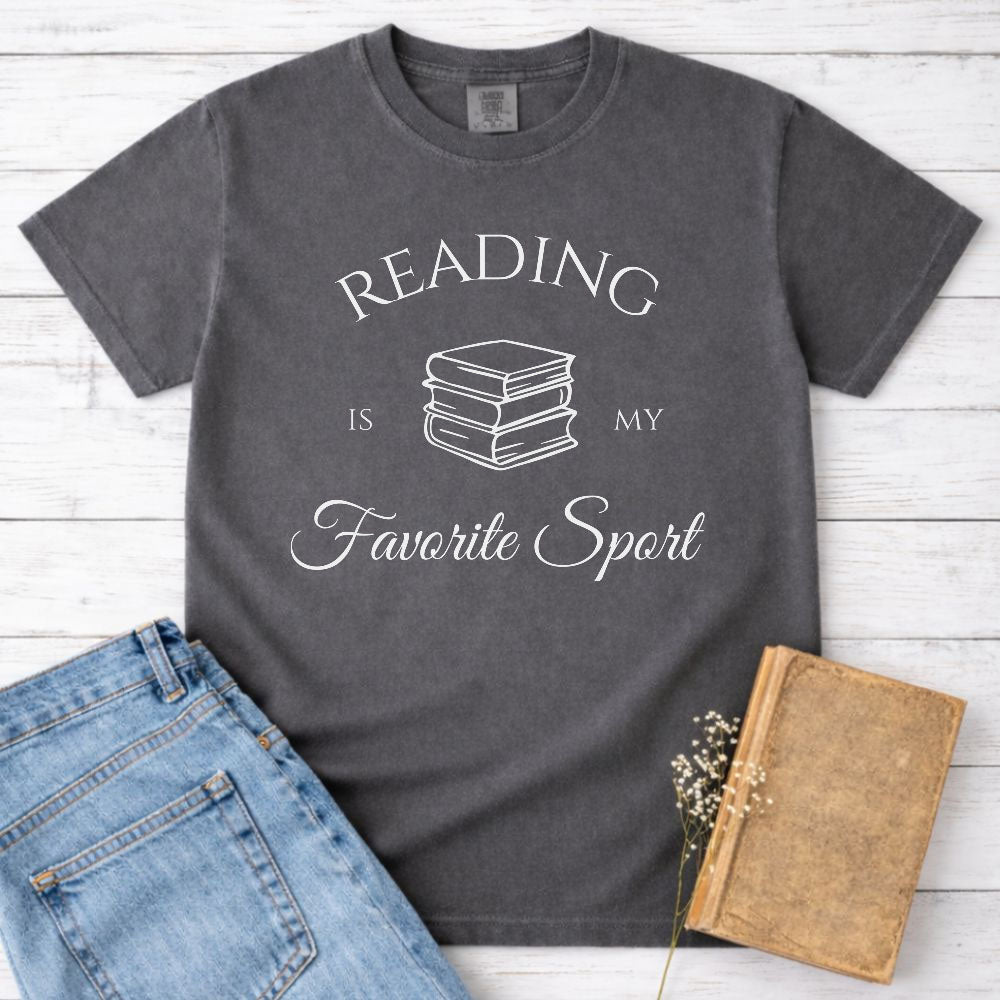 Reading Is My Favorite Sport Tee Gift For Cat Lover