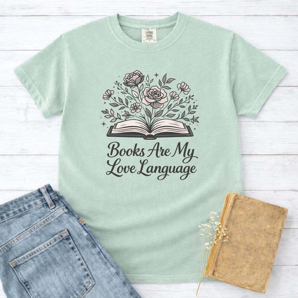 Books Are My Love Language Shirt T Shirt Gift For Cat Lover