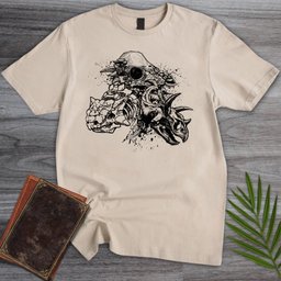 Splashed Cretaceous Skulls T Shirt Gift For Nature Lover