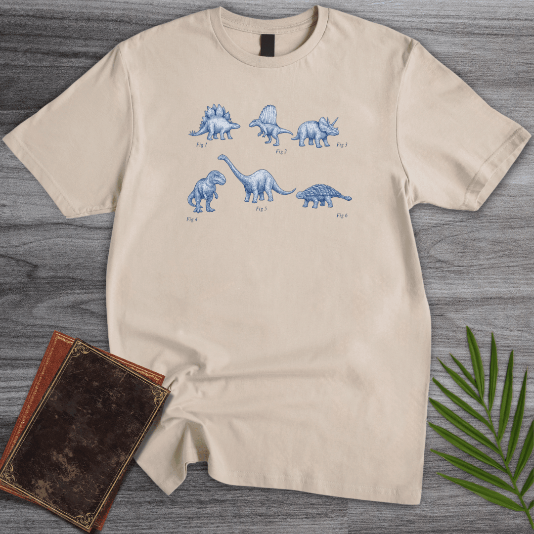 Vintage Scientific Dinosaur Figures T Shirt Gift For Dinosaur Lover