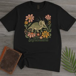 Wild Bloom Styracosaurus T Shirt Gift For Nature Lover