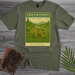 Vintage Late Cretaceous Triceratops T Shirt Gift For Dinosaur Lover