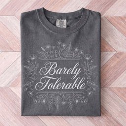 Barely Tolerable Floral Tee Pride And Prejudice Gift For Cat Lover
