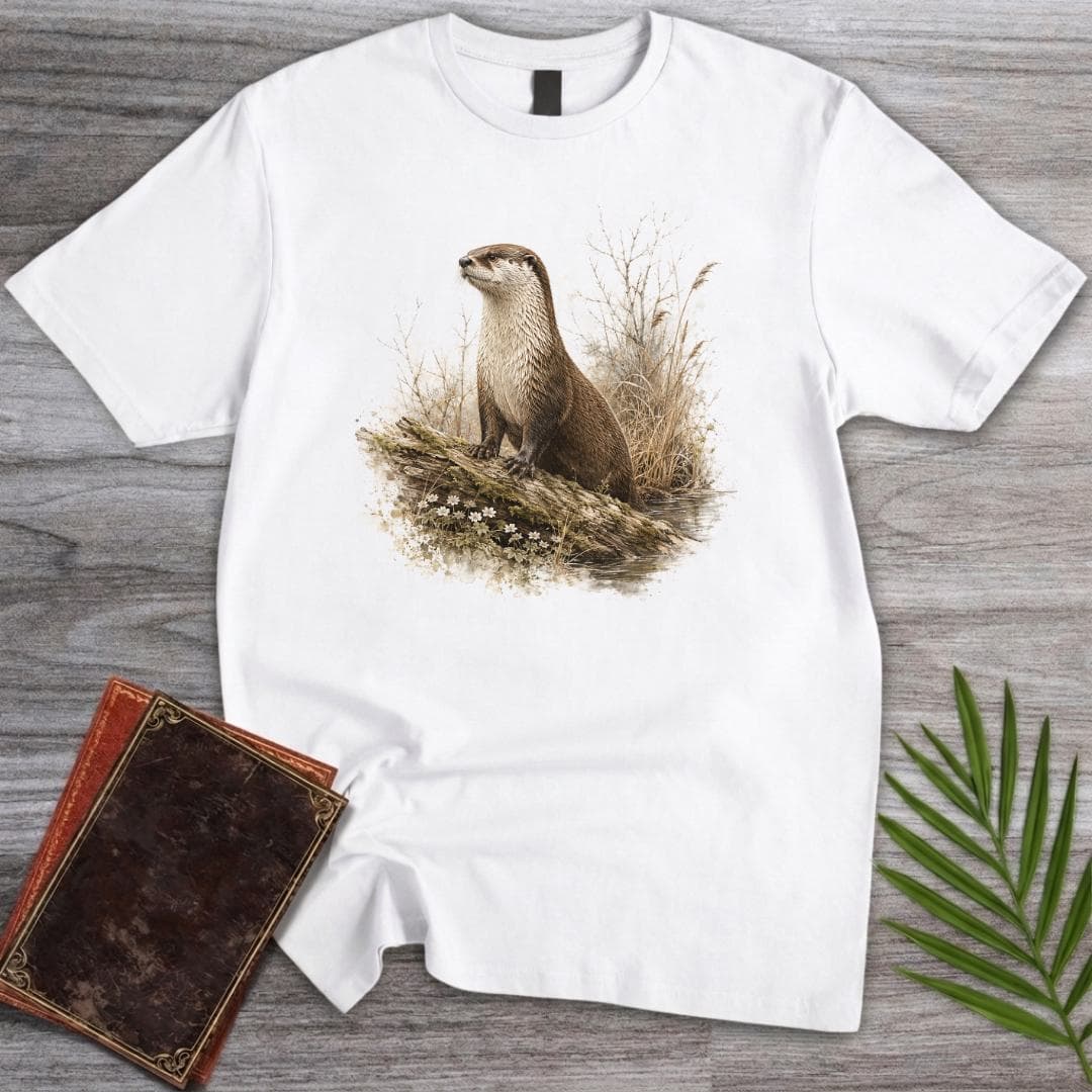 Vintage River Otter T Shirt Gift For Nature Lover