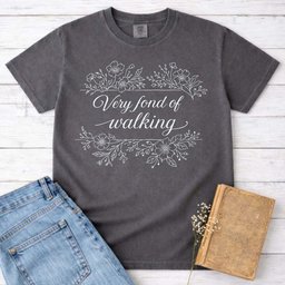 Floral Very Fond Of Walking Pride And Prejudice Tee Gift For Cat Lover