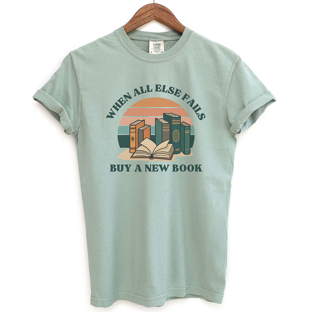 Retro When All Else Fails Buy A New Book Shirt T Shirt Gift For Cat Lover