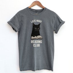 Late Night Reading Club Funny Black Cat Shirt T Shirt Gift For Cat Lover