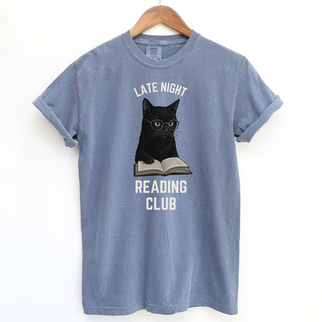 Late Night Reading Club Funny Black Cat Shirt T Shirt Gift For Cat Lover