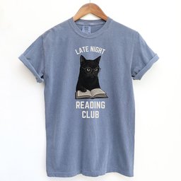 Late Night Reading Club Funny Black Cat Shirt T Shirt Gift For Cat Lover