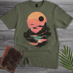 Sunset Over Peaks T Shirt Gift For Nature Lover