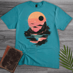 Sunset Over Peaks T Shirt Gift For Nature Lover