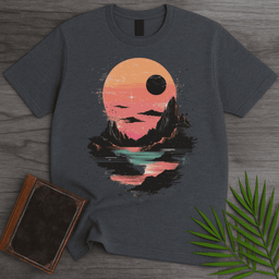 Sunset Over Peaks T Shirt Gift For Nature Lover