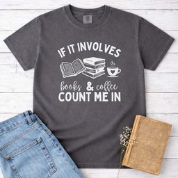 Books And Coffee Graphic Tee Gift For Cat Lover