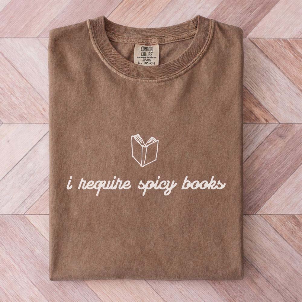 I Require Spicy Books Tee Gift For Cat Lover