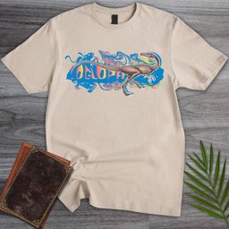Triassic Melt Coelophysis Blue T Shirt Gift For Nature Lover