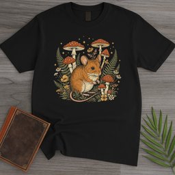 Starlit Wildflower Mouse T Shirt Gift For Nature Lover