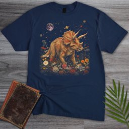 Vintage Floral Triceratops T Shirt Gift For Dinosaur Lover