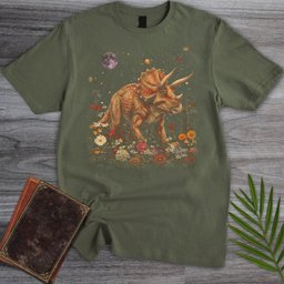 Vintage Floral Triceratops T Shirt Gift For Dinosaur Lover