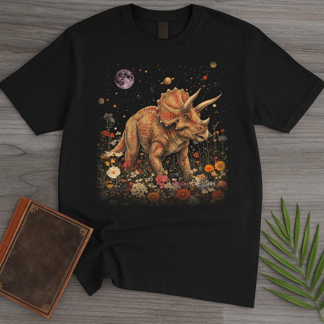 Vintage Floral Triceratops T Shirt Gift For Dinosaur Lover