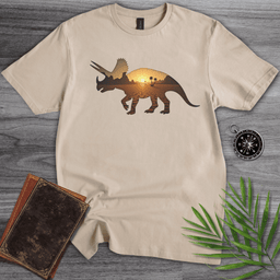 Triceratops Environment Silhouette T Shirt Gift For Dinosaur Lover