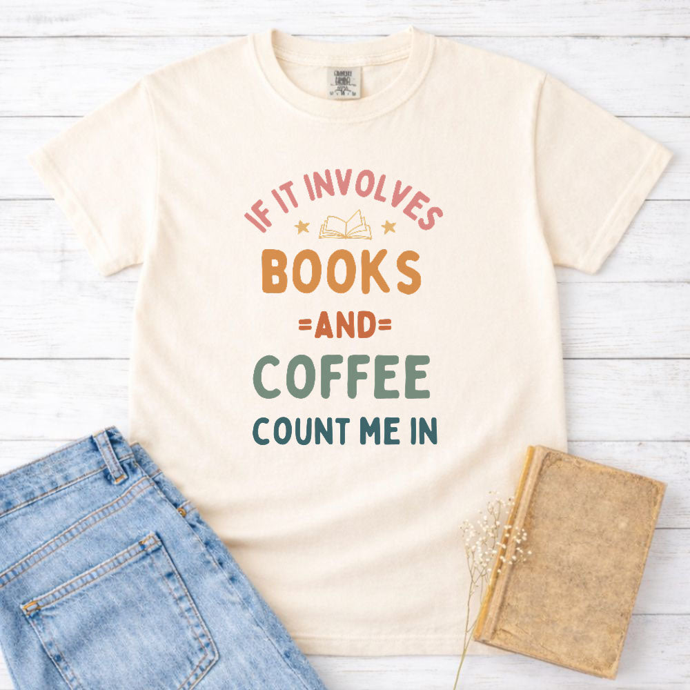 Books And Coffee Rainbow Tee Gift For Cat Lover