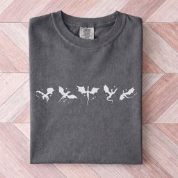 Minimalist Tiny Dragons Tee Gift For Cat Lover