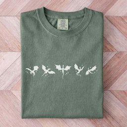 Minimalist Tiny Dragons Tee Gift For Cat Lover
