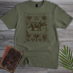 Triceratops Botanical Plate T Shirt Gift For Dinosaur Lover