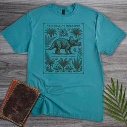 Triceratops Botanical Plate T Shirt Gift For Dinosaur Lover