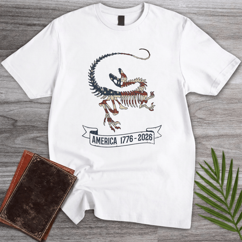 Velociraptor Fossil Americas 250th T Shirt Gift For Nature Lover