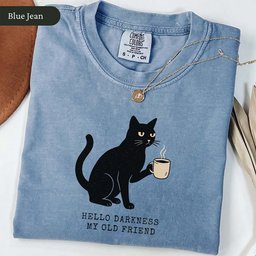 Hello Darkness Black Cat Coffee T-Shirt