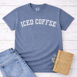 Iced Coffee Varsity Shirt T Shirt Gift For Cat Lover