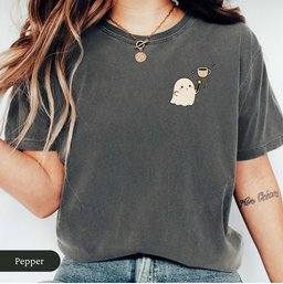Cute Coffee Lover Ghost Shirt T Shirt Gift For Cat Lover