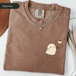 Cute Coffee Lover Ghost Shirt T Shirt Gift For Cat Lover