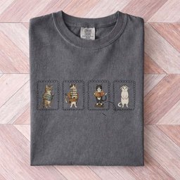 Bookish Cat Stamps Tee Gift For Cat Lover