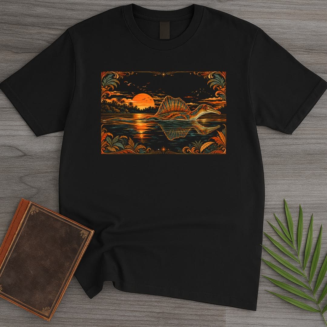 Sunset Spinosaurus T Shirt Gift For Nature Lover