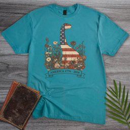 Wildflower Brachiosaurus Americas 250th T Shirt Gift For Nature Lover