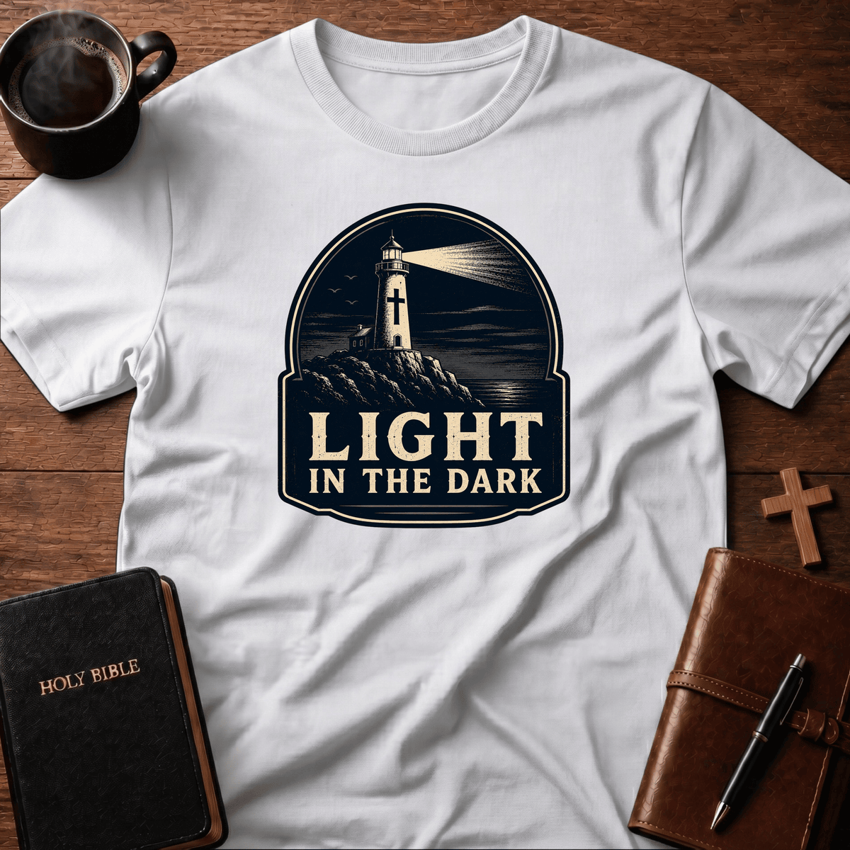 Light In Dark T Shirt Gift For Christian