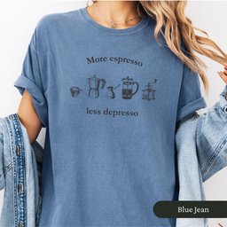 More Espresso Less Depresso Shirt T Shirt Gift For Cat Lover