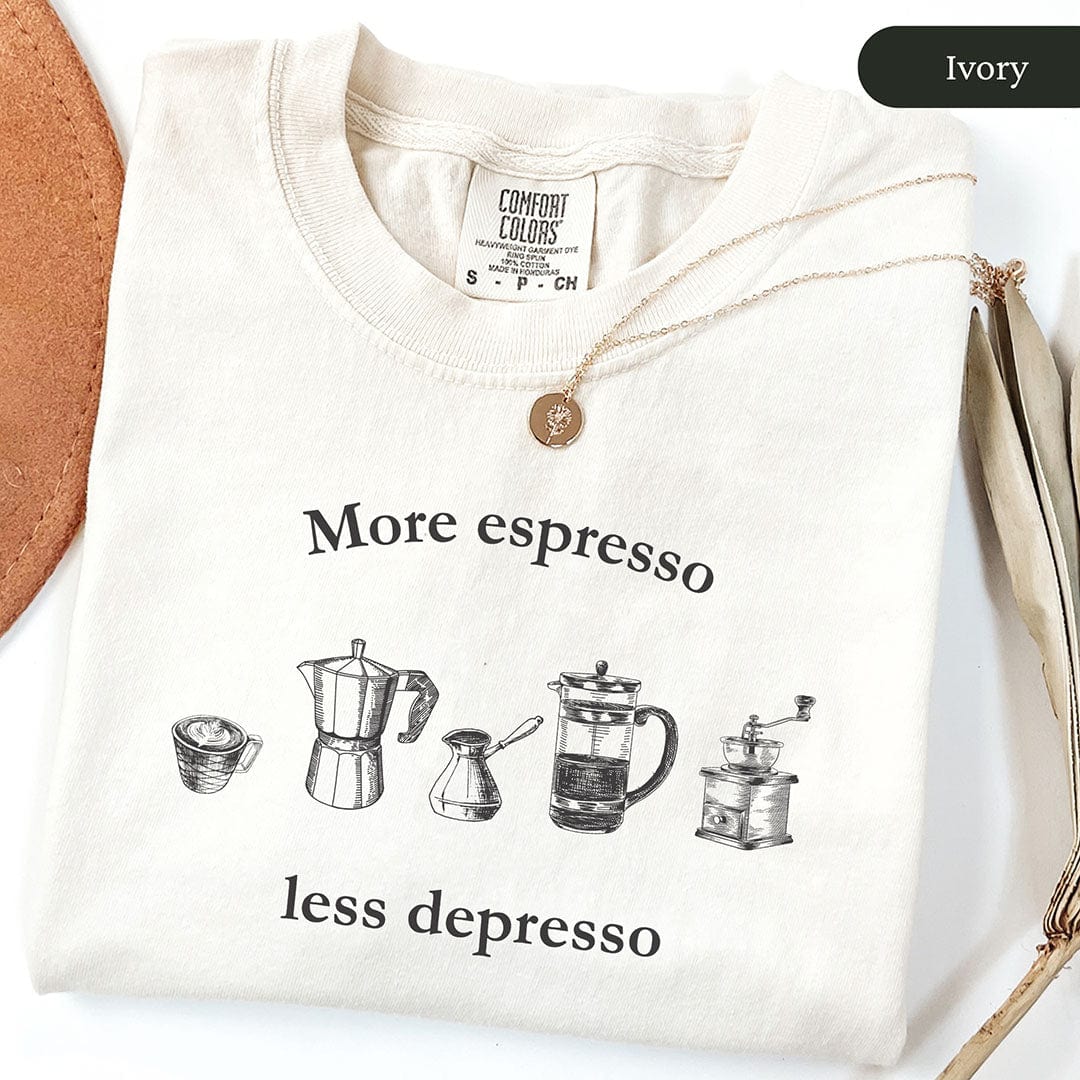 More Espresso Less Depresso Shirt T Shirt Gift For Cat Lover