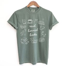 Read Banned Books Doodle Shirt T Shirt Gift For Cat Lover
