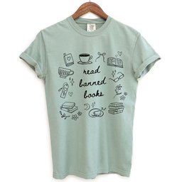 Read Banned Books Doodle Shirt T Shirt Gift For Cat Lover