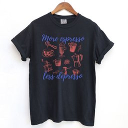 More Espresso Less Depresso Shirt T Shirt Gift For Cat Lover