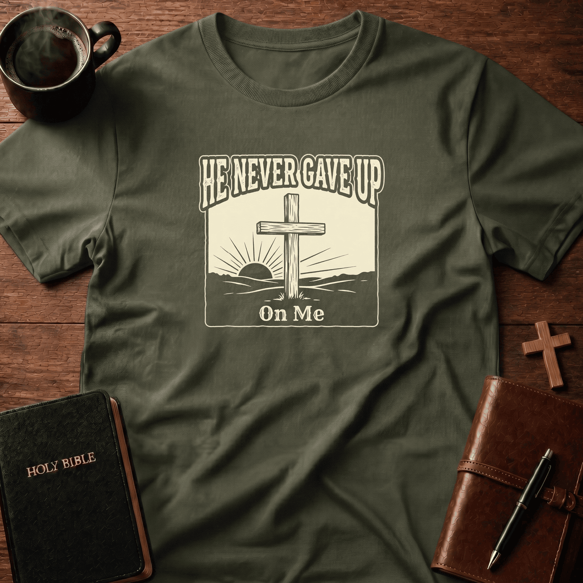 He Never T Shirt Gift For Christian